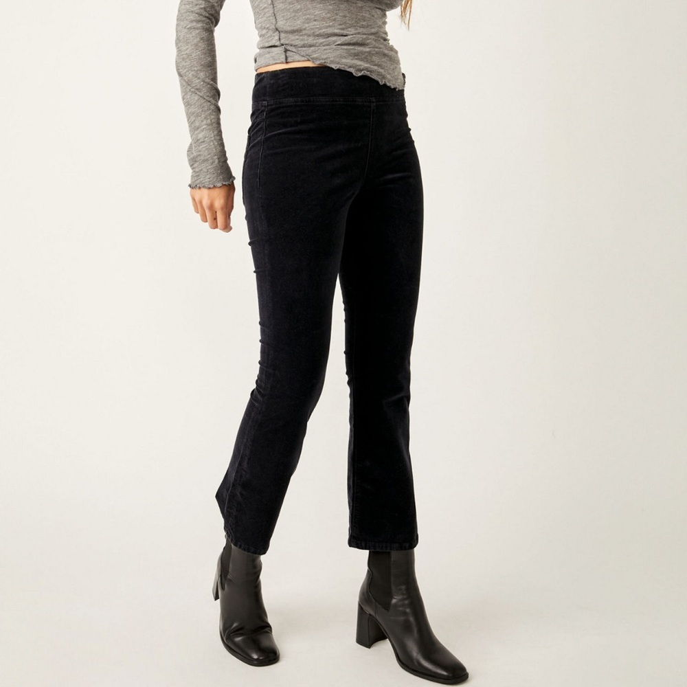 Free People Black Ankle Cropped Pants